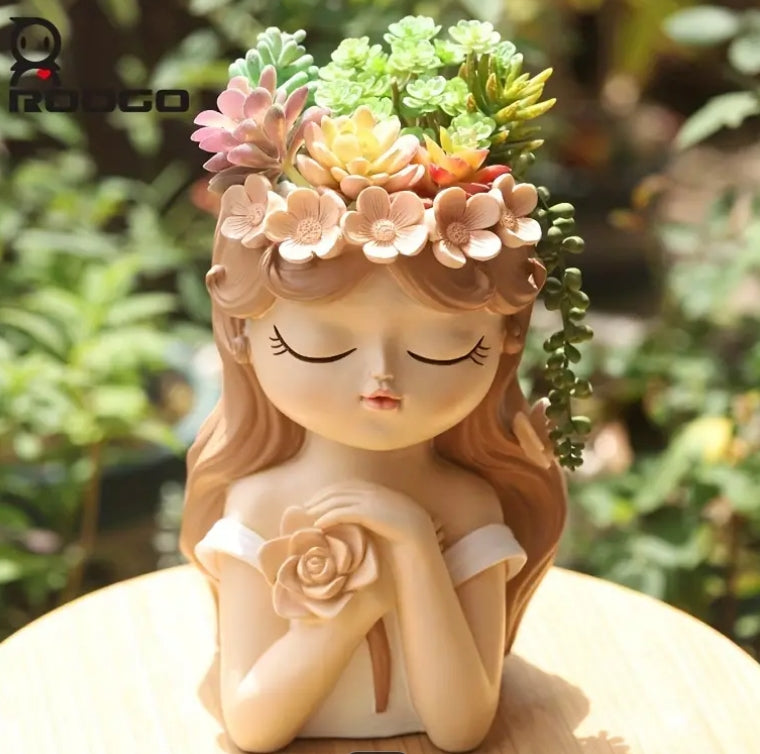 Large Fairy Face Planter - 26.92cmH