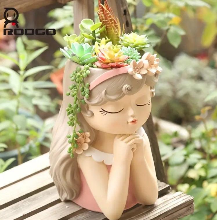 Large Fairy Face Planter - 26.92cmH