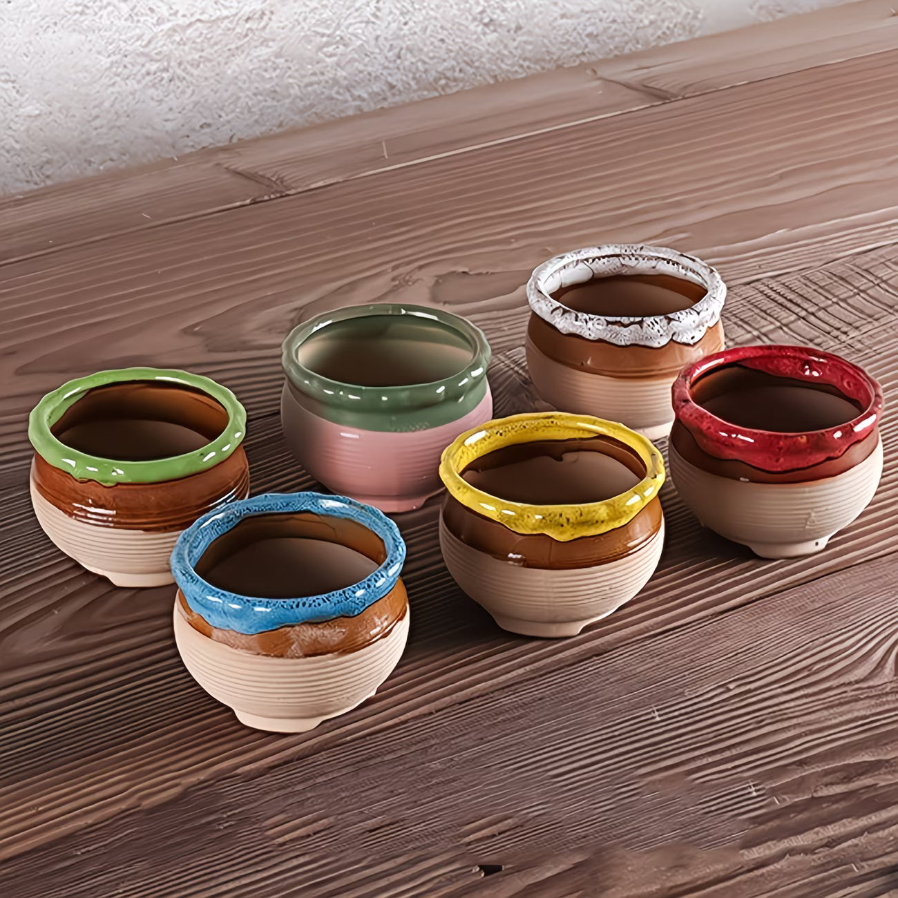 Mini Glazed Ceramic Pots – 8cm