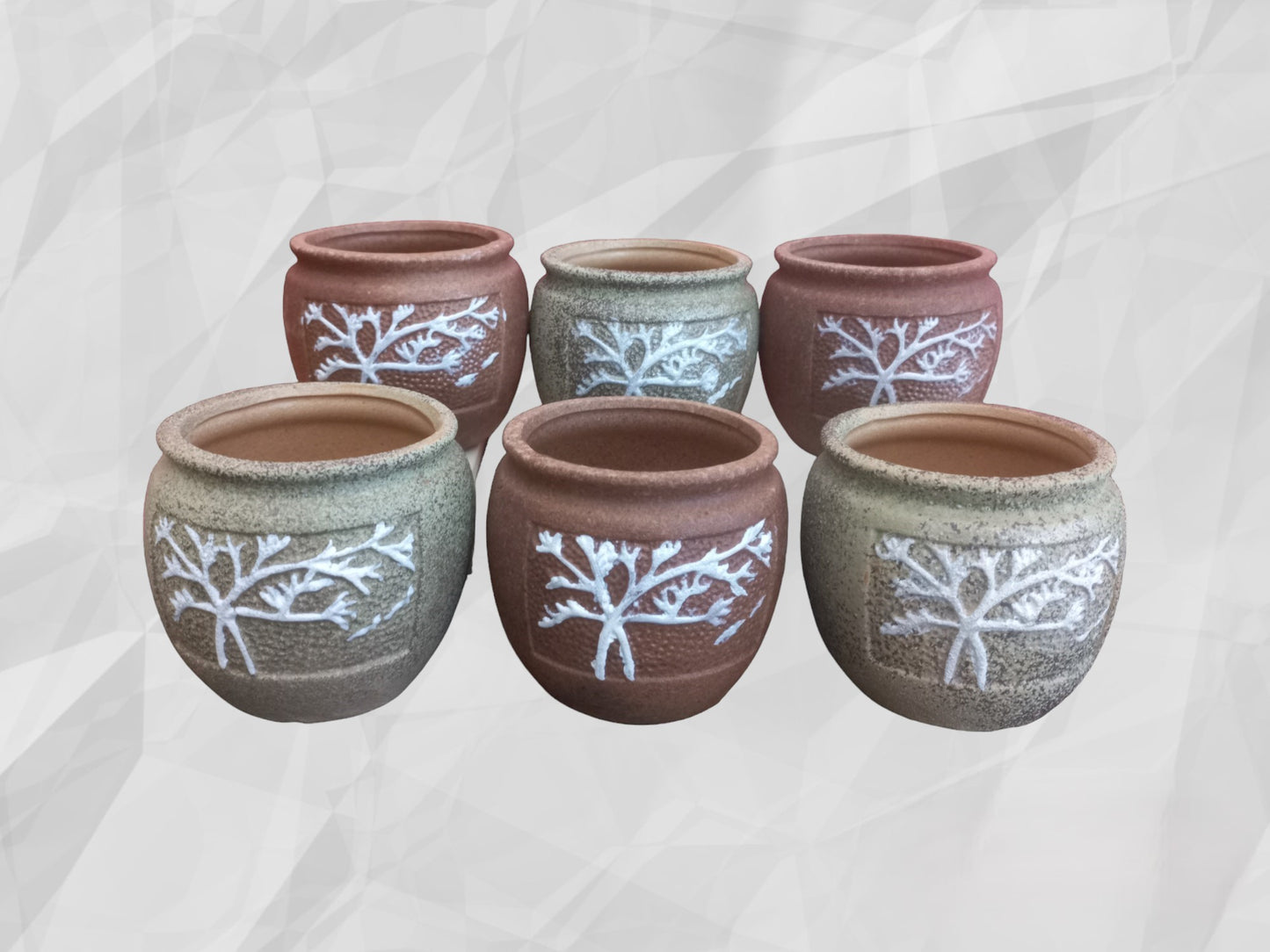 Rustic Tree Pot Set