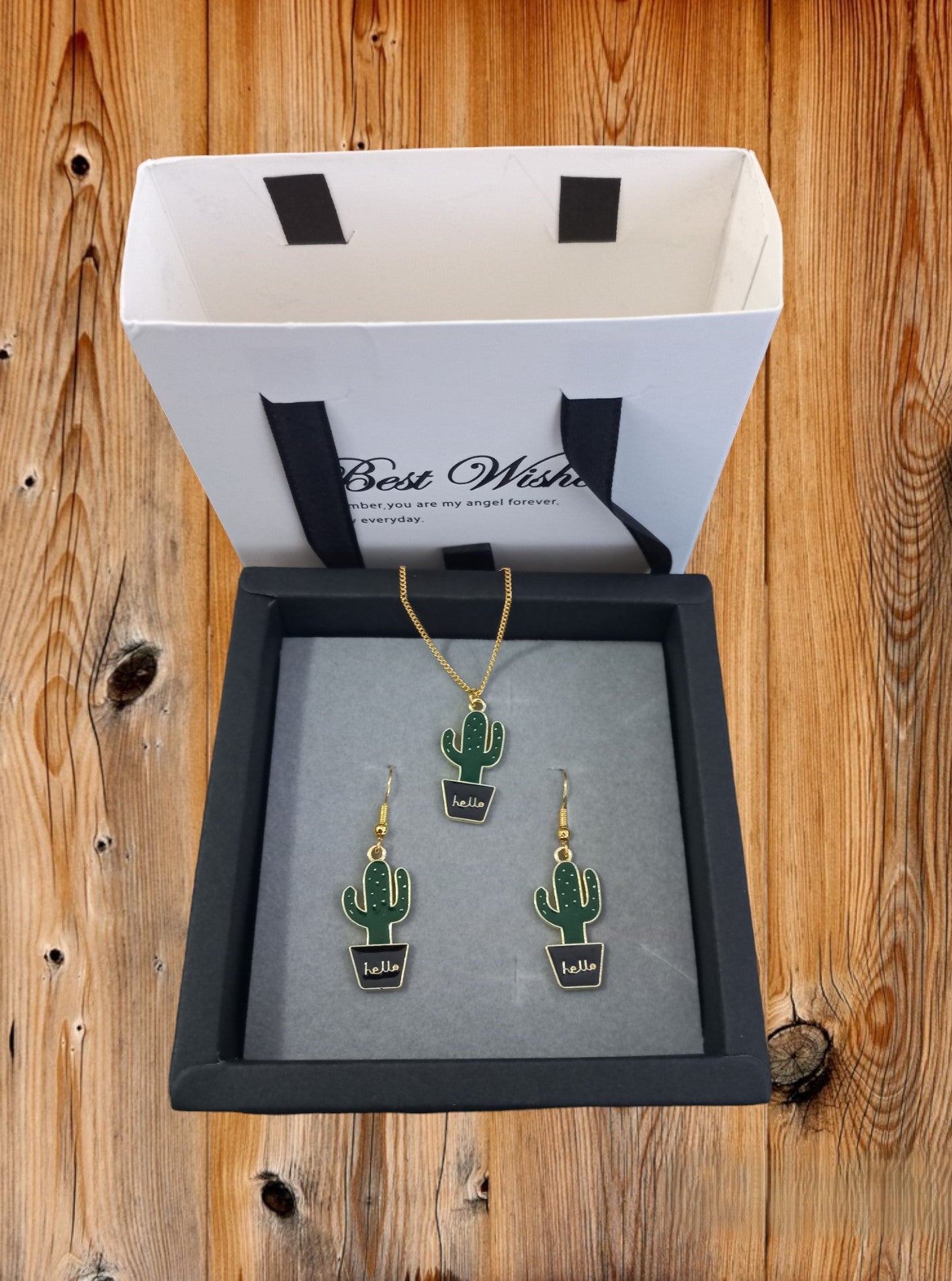 Succulent Earing and Necklace Sets