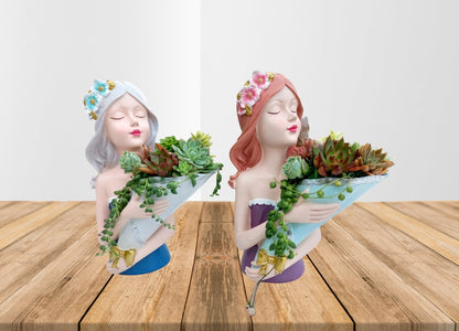 Lady holding a Bouquet Succulent Arrangements - Large - In store collection