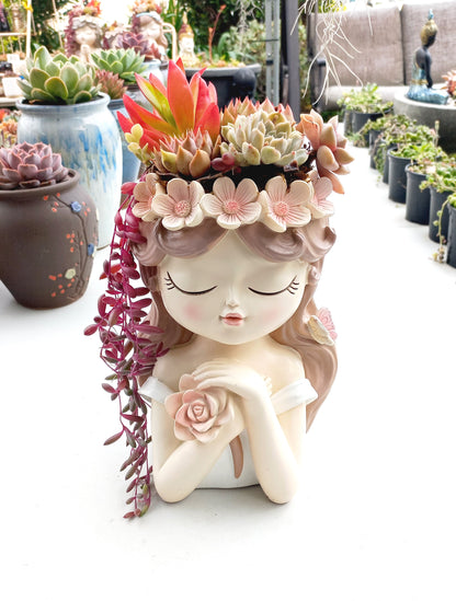 Large Fairy Tale Princess Flowerpot - Bouquet Girl !