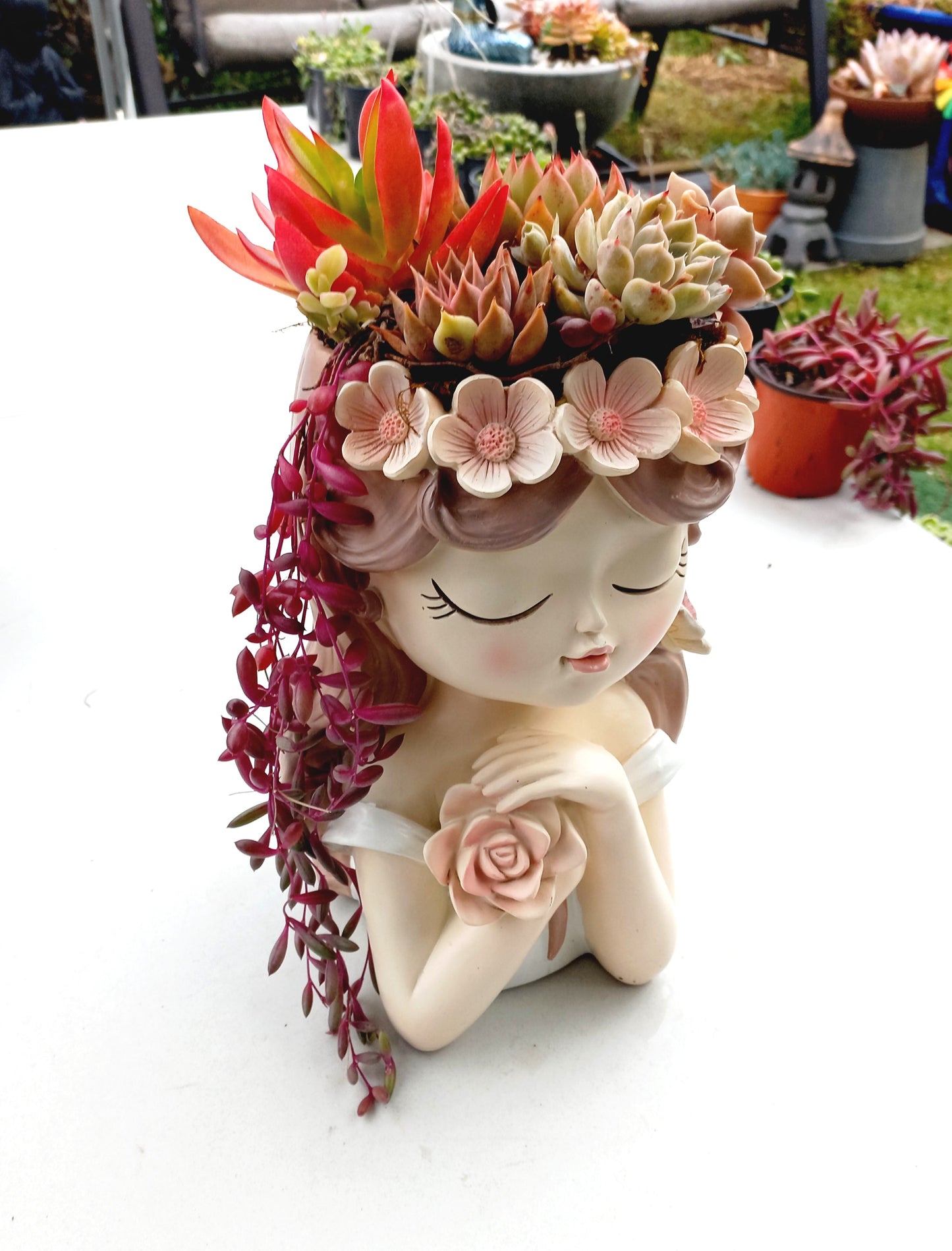 Large Fairy Tale Princess Flowerpot - Bouquet Girl !