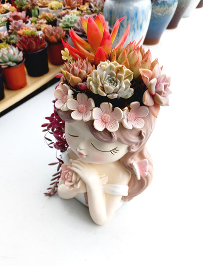 Large Fairy Tale Princess Flowerpot - Bouquet Girl !