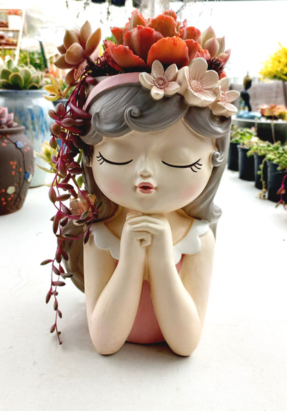 Large Fairy Tale Princess Flowerpot - Prayer Girl!