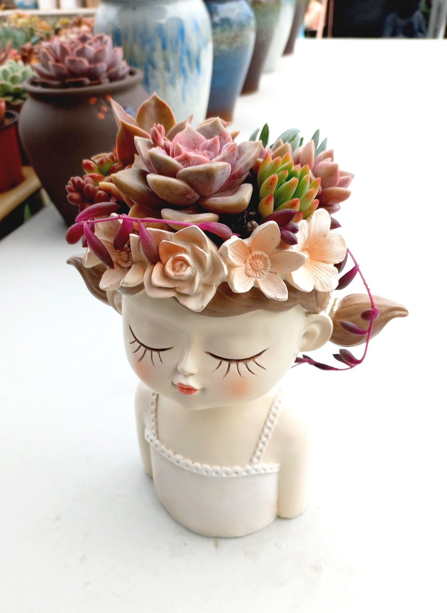 Pig tail Fairy Princess flowerpot - 20cm H