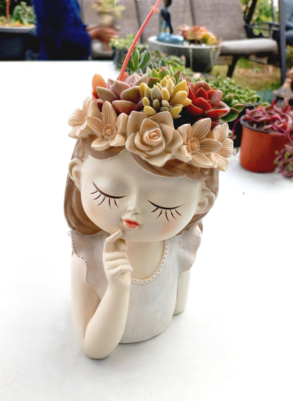 Fantasy Fairy Princess flowerpot - 20cm H