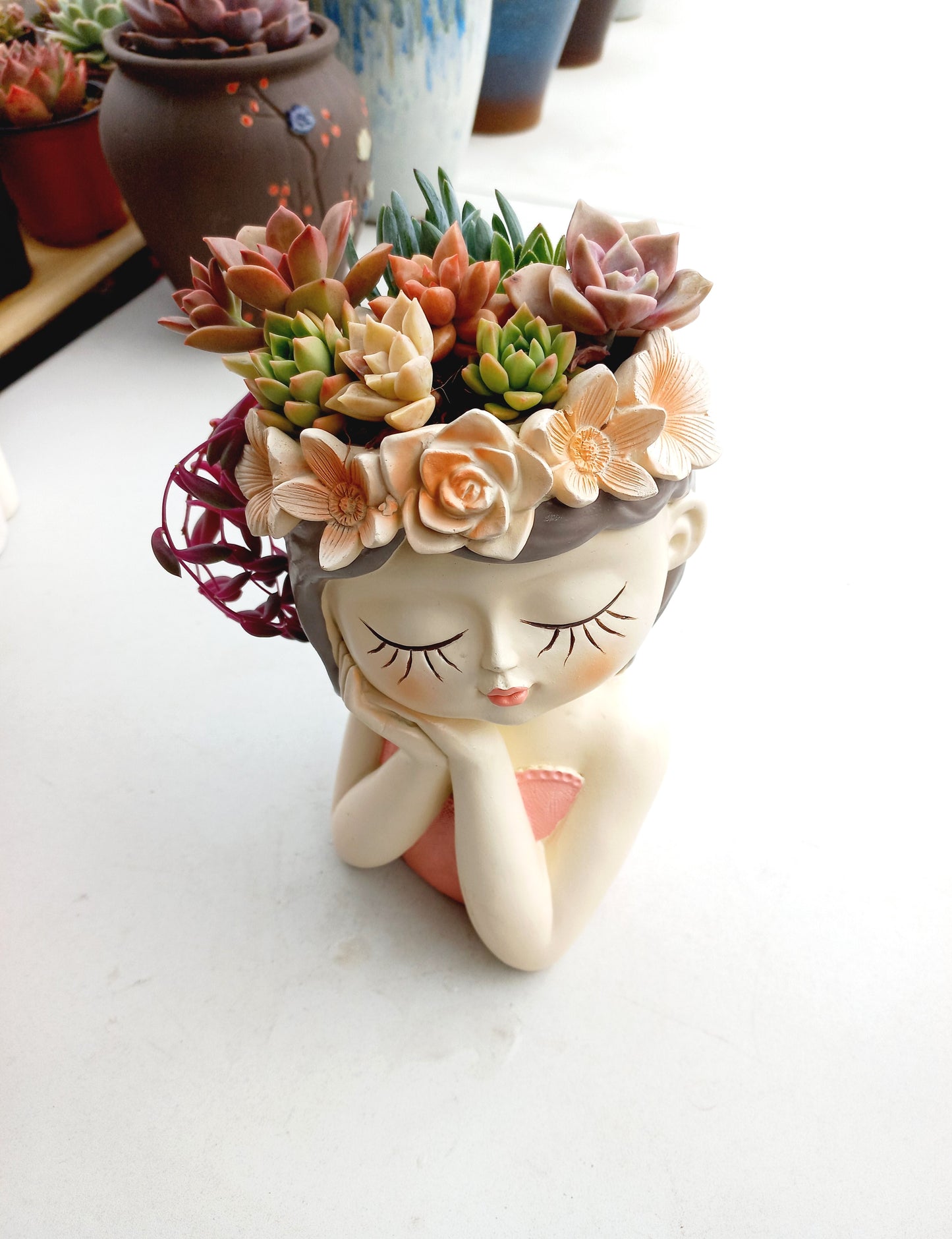 Listening Fairy Princess flowerpot - 20cm H