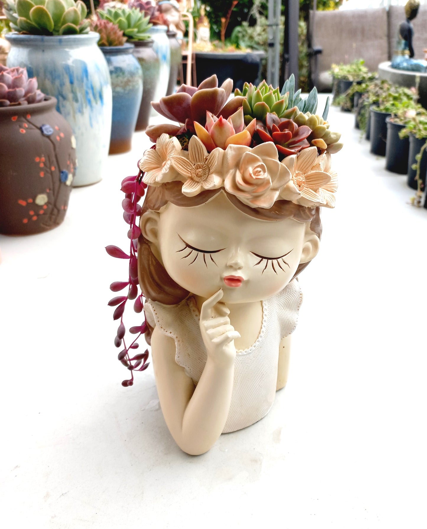 Fantasy Fairy Princess flowerpot - 20cm H