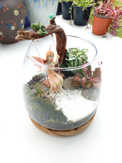 Swinging Fairy on tree Terrarium