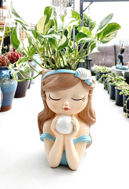 Large Snow Queen Pothos Flower Fairy pot - ideal for indoor space!