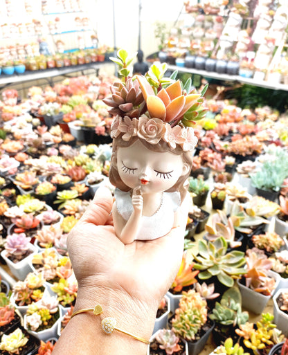 Princess girl Succulent pot - 110mm H