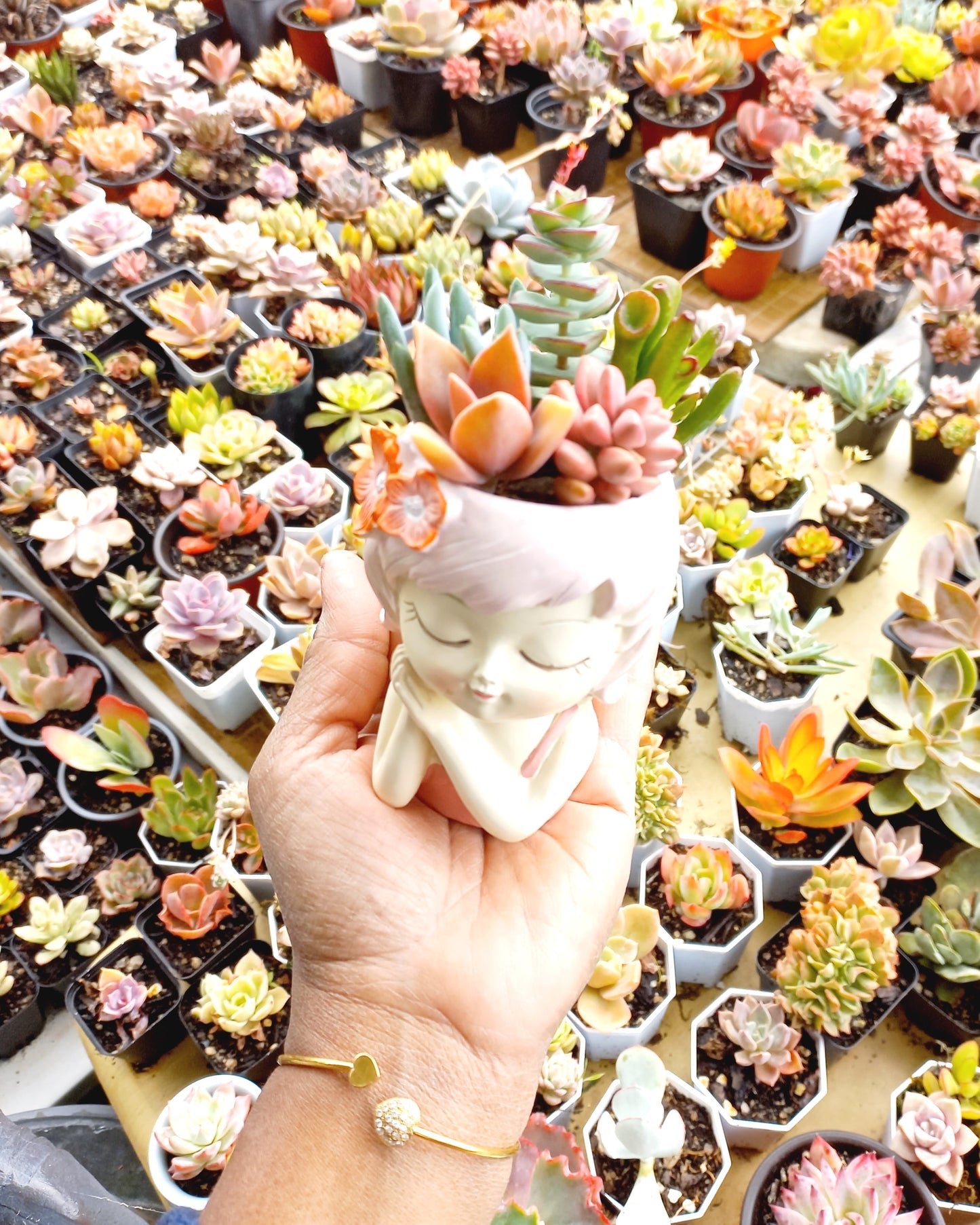 Fairy flower girl Succulent pot - 110mm H