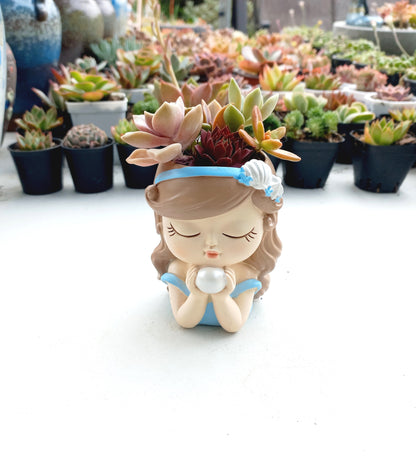 Fairy tale Princess girl Succulent pot - 110mm H