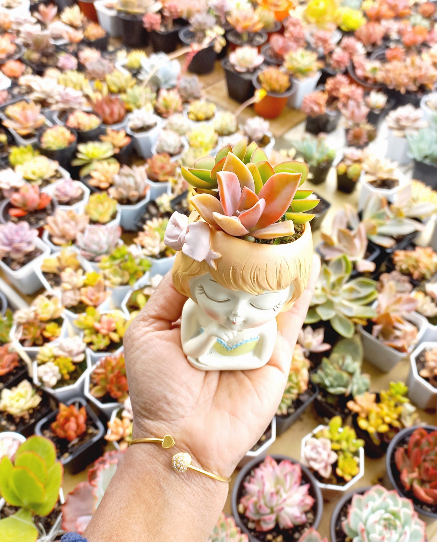 Fairy flower girl Succulent pot - 110mm H