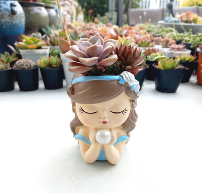 Fairy tale Princess girl Succulent pot - 110mm H