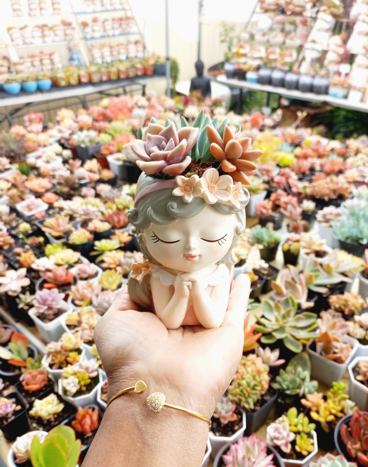 Fairy tale Princess girl Succulent pot - 110mm H