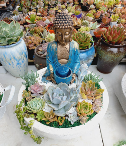 Peaceful Buddha Succulent Pot with candle holder - In-store collection