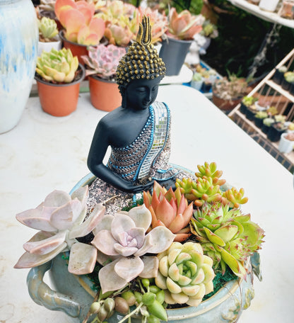 Buddha Succulent flower pattered Ceramic Bowl