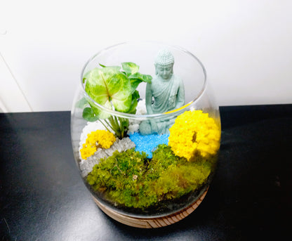 🌿 The Buddha Garden – Serene Moss Terrarium 🌿