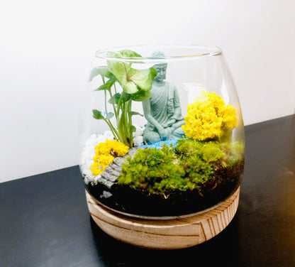 🌿 The Buddha Garden – Serene Moss Terrarium 🌿