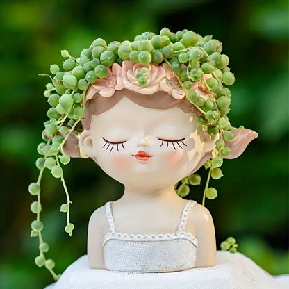 Fairy Princess Planter – Pigtail Girl Pot (11cm)