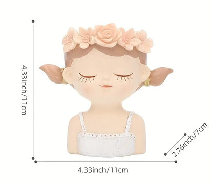 Fairy Princess Planter – Pigtail Girl Pot (11cm)