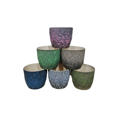 Set of 6 Mini Textured Pots