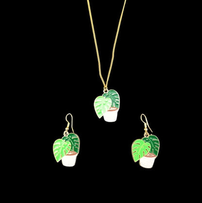 Succulent Earing and Necklace Sets