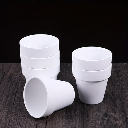 White Painted Terracotta Pots