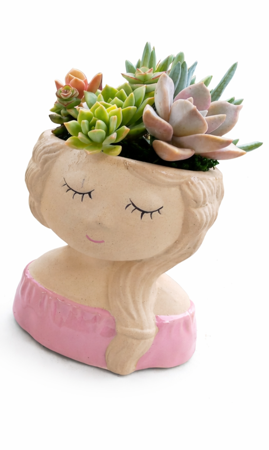 Bonnie Girl Ceramic Planter - Pink