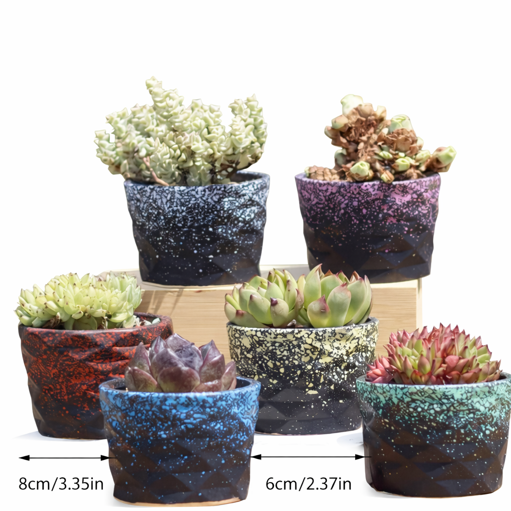 Luxury Textured Mini Ceramic Pots – Modern Speckled Collection