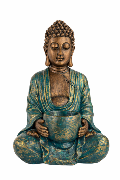 Peaceful Buddha Candle Holder Statue