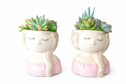 Bonnie Girl Succulent Pot - 16cm H - Pink