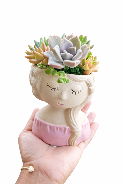 Bonnie Girl Succulent Pot - 16cm H - Pink