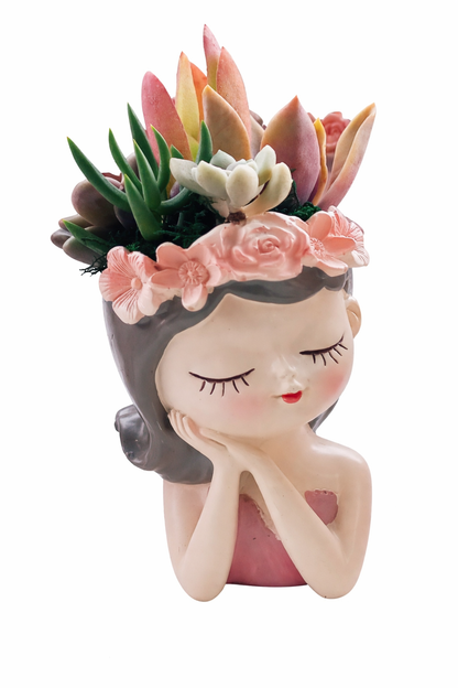 Fairy Princess Girl Succulent Pot – Sleeping - (11cm H)