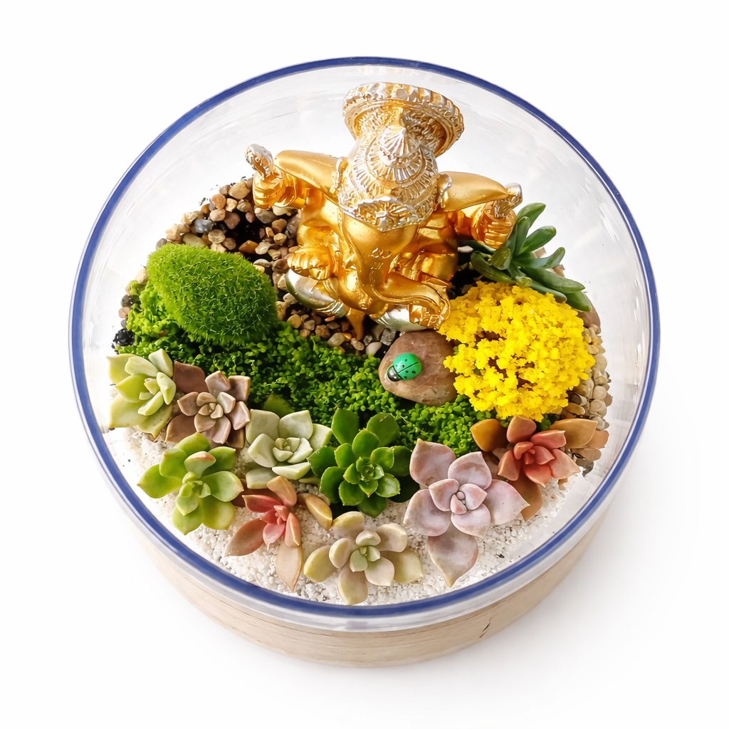 Ganesh Mini Garden DIY Kit – Succulent Terrarium Set