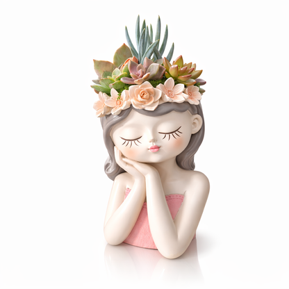 Fairy Princess Planter - Listening girl - 20cm H