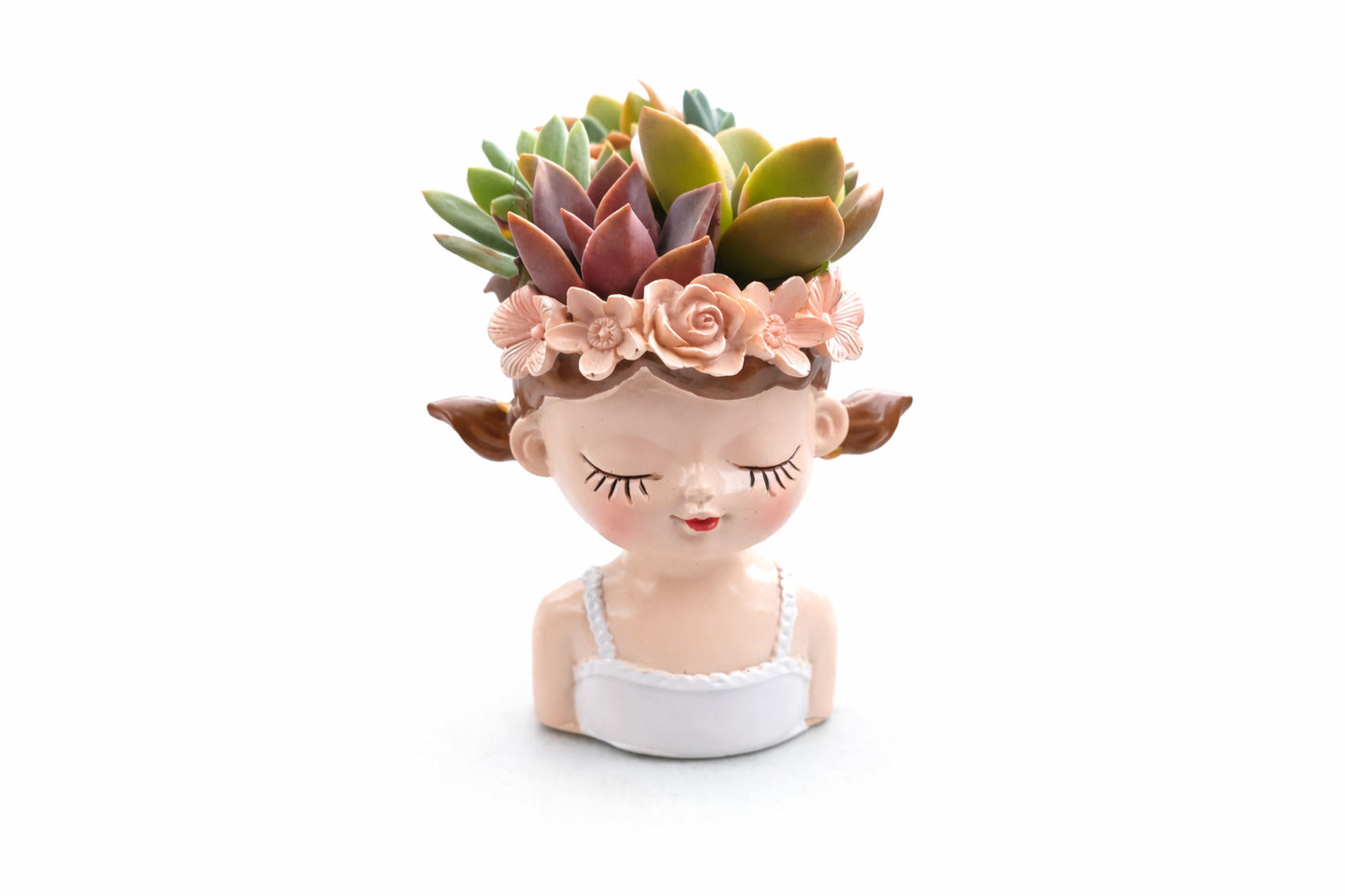 Fairy Princess Girl Succulent Pot – Pigtail - (11cm H)