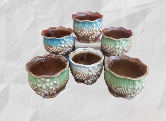 Ceramic Pot Set with Smile Word