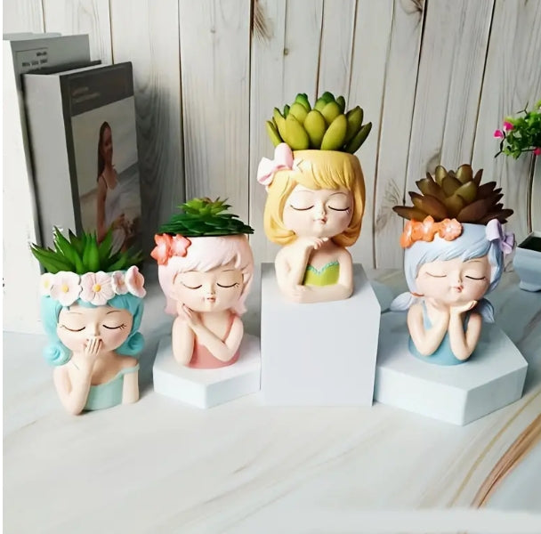 Colorful girl Planters - 11cmH