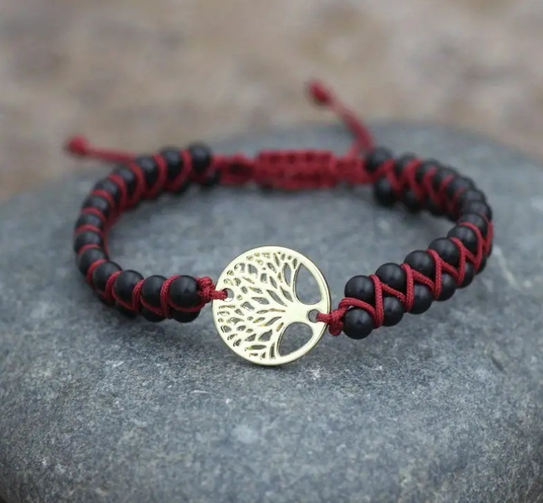 Double Row Natural Woven Rope 'Tree of life' Bracelets