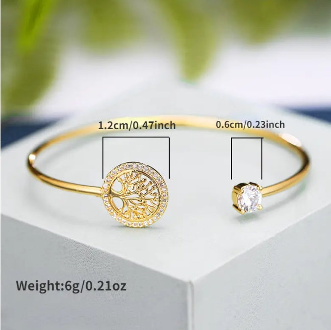 Creative elegant Tree of Life design rhinestone adjustable Bracelet