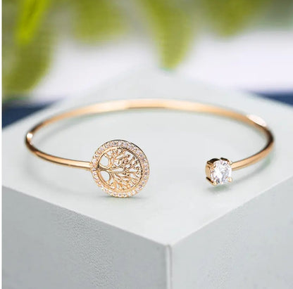 Creative elegant Tree of Life design rhinestone adjustable Bracelet