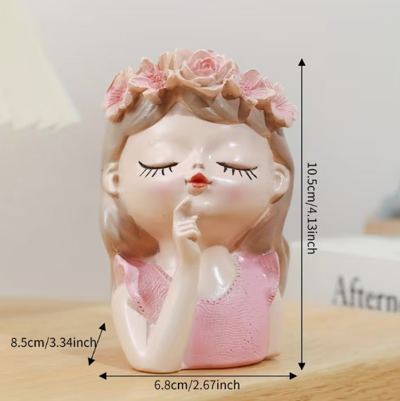 Fairy Princess Planter – Fantasy Girl Pot - Pink - 11cm