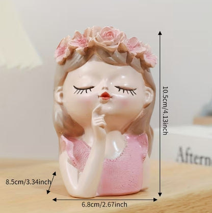 Fairy Princess Planter – Fantasy Girl Pot - Pink - 11cm