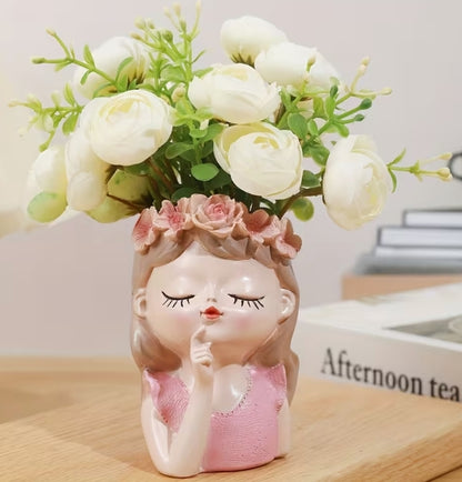 Fairy Princess Planter – Fantasy Girl Pot - Pink - 11cm