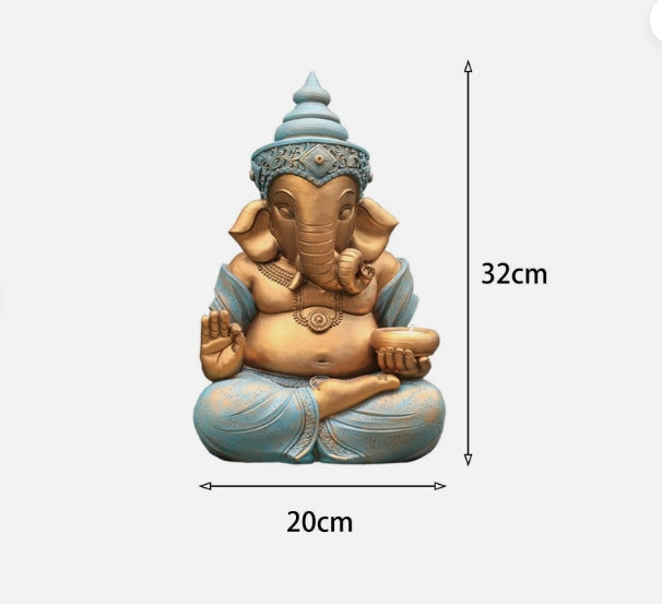 Blessed Ganesha Candle Holder Statue