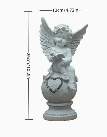 Cherub Statue with Heart Decoration: Perfect for garden / Home Decor